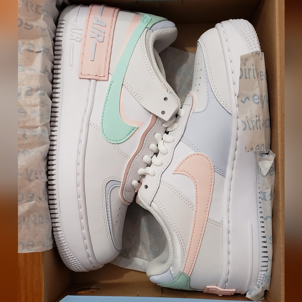 Nike Air Force 1 Low Shadow White Atmosphere Mint Foam Sneakers Shoes Size 6.5